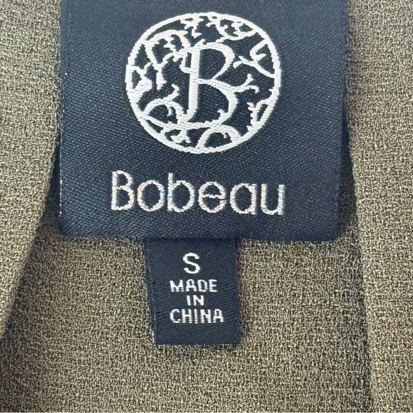 Bobeau Olive Green Tunic Top Sz S Short Sleeve Stretch Blouse - Picture 9 of 10